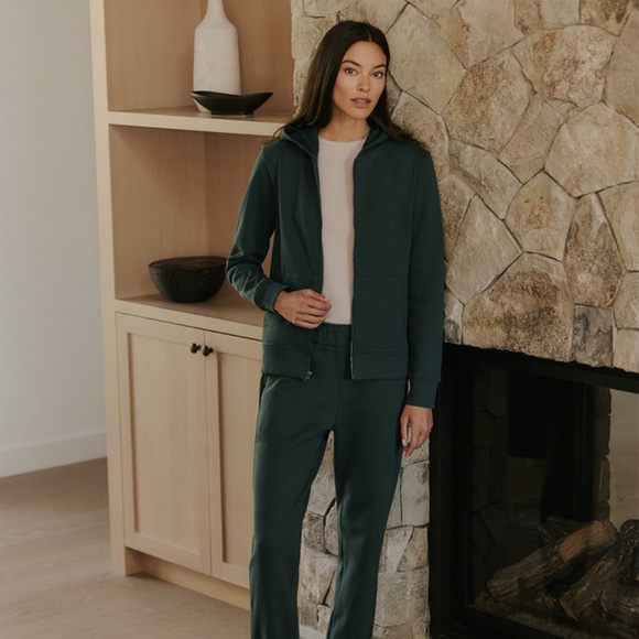 Pact Tops - NWT Pact Organic Spruce Cloud Brushed Fleece Zip Hoodie